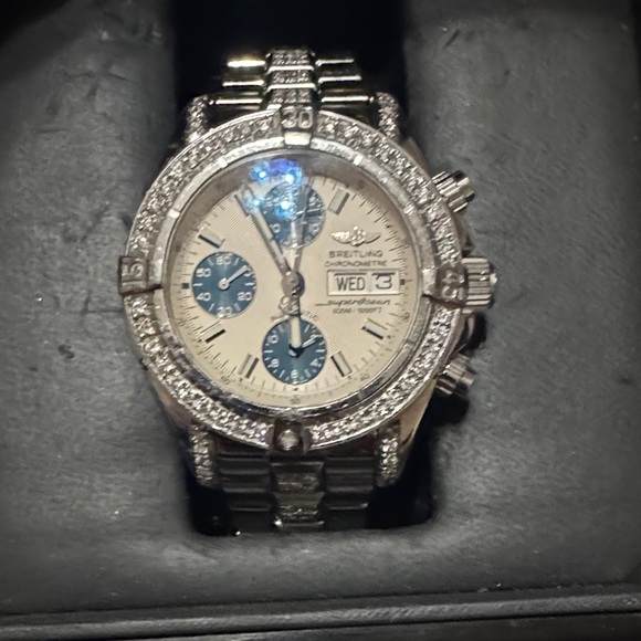 Breitling Other - Breitling Silver Watch with Blue Dials